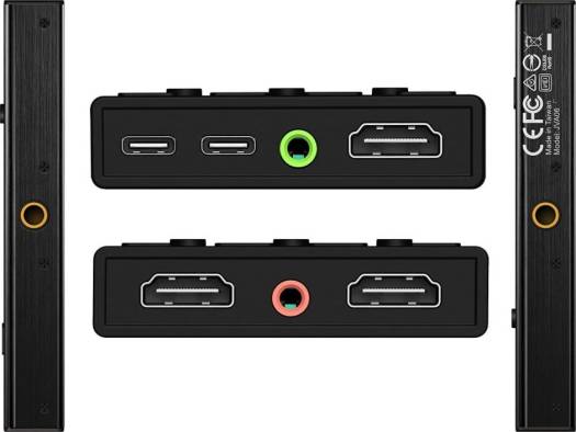 j5create Live Video Capture Card JVA06- Dual HDMI to USB-C, Supports 1080p 60Hz Video and Audio Recording, 60W, Ideal for PC Xbox Playstation Android Game Live Streaming, Black | JVA06 - Image 4