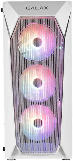 Galax Revolution-05 Mesh RGB Mid Tower ATX PC Case, Tempered Glass Panel & Mesh Front Panel, High Air Flow, Fits Up to 8* 120mm Fans & 280mm Radiators, USB 3.0 / 2.0, Mic, White | CGG5ANWA4B0 - Image 2