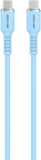 Green Lion USB-C To USB-C Silicone 1M Cable 60W,Charge & Sync,Safe & Reliable Charging,480Mbps Transfer Speed,Wide Compatibility,10000 Bends,Durable Aluminum Shell (Blue)