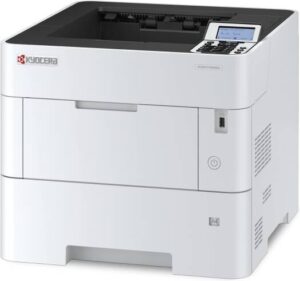 KYOCERA ECOSYS PA5000x Monochrome Laser Printer, 52ppm Print Speed, 600 x 600 dpi and Up to Fine 1200 dpi, 600 Sheet Tray, Duplex, 5 Line LCD w/Hard Key Panel, Gigabit Ethernet, USB, White | PA5000x