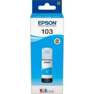 Epson 103 EcoTank Cyan Ink Bottle Compatible With EcoTank L3110, L5190, L3160, L3156, L3150, L3116, L3111, L1110 | C13T00S24A