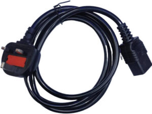 DataPro UK to C19 Power Cord, 3 Pin, 13Amp Fuse Fitted, 100% Electrical and Mechanical Inspection, 250V, Black/Orange | UK-C19