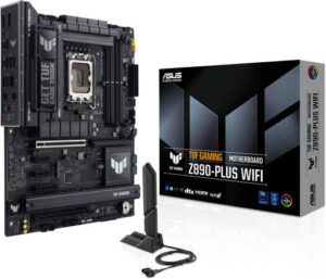 ASUS TUF Gaming Z890-Plus Wi-Fi LGA 1851 ATX Motherboard, Intel Z890 Chipset, 4x DDR5 DIMM Slots, Up to 192GB Max Memory, Wi-Fi 7 & BT 5.4, 1x PCIe 5.0 x16, 4x M.2 Slots, Black | 90MB1IQ0-M0EAY0