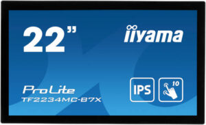iiyama ProLite TF2234MC-B7X Open Frame Monitor, 22" FHD IPS LED Display, 60Hz Refresh Rate, 8ms (GtG) Response Time, Projective Capacitive Touch Technology, 10 Touch Points, Black | TF2234MC-B7X