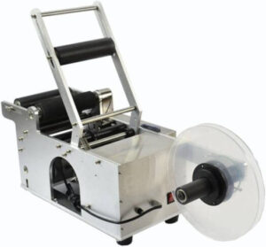 Flex-Europa FE-Manual Bottler, Semi Auto Round Bottle Labeling Machine, 15 140mm Diameter Range, ±1mm Accuracy, High-Speed Operation, 250mm Roll Capacity | FE-Manual Bottler