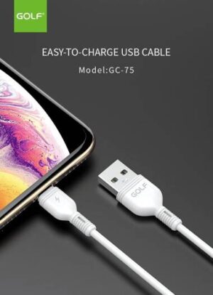 GOLF GC-75I Lightning USB Cable, Fast Charging 2A Sync Charge Cable USB to Lightning Cable With 1.0m Durable Anti-Tangle Cord and Over-Current Protection