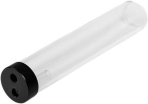 Barrow Water Tank DDC Pump Cover, 50mm Diameter, 240mm Length, Acrylic Tube Material, G1/4 Thread, Built In Removable and Exchangeable Screw Type, Transparent Body - Black | TKDDCG50-240