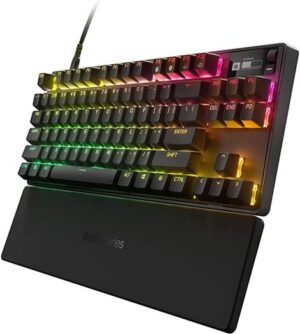 SteelSeries Apex Pro TKL Wired Mechanical Keyboard, OmniPoint Switches, Adjustable Actuation, With RGB Backlighting, OLED Smart Display, Full Key, USB Type A, English Layout, Black | 64856