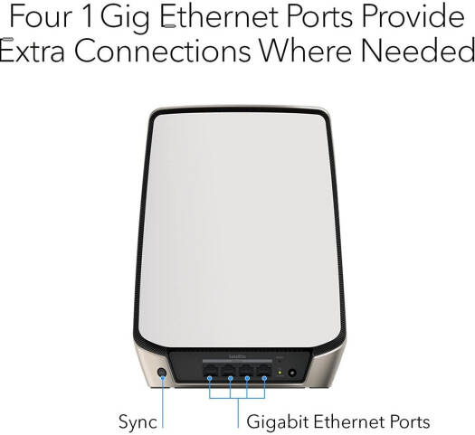 Netgear Orbi RBS860 AX6000 Tri-Band WiFi 6 Mesh Add-on Satellite, Up to 6Gbps WiFi Speed, Up to 2700 Sq.ft Coverage, 4x 1Gbps ETH Ports, Works with Orbi RBR860S and RBK863S, White | RBS860-100APS - Image 3