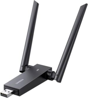 Ugreen AC1300 USB Wi-Fi Adapter, USB 3.0, 5dBi Dual Antennas, 2.4GHz/5GHz Up to 867Mbps, 5Gbps Data Transfer, WPA/WPA2/WEP Protection, Black | 50341
