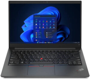 Lenovo ThinkPad E14 Gen 4 Laptop, 14" FHD 1920x1080 IPS Display, Intel Core i7-1255U, 8GB RAM, 512GB SSD, Integrated Intel Iris Xe Graphics, English UK Keyboard, DOS, Black | 21E30091GP