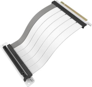 Cooler Master MasterAccessory Riser Cable PCIe 4.0 x16 200mm, PCIe 4.0 Compatible, EMI Shielded 30 AWG, Protective ABS Casing for Graphics Card, White | MCA-U002R-WPCI40-200