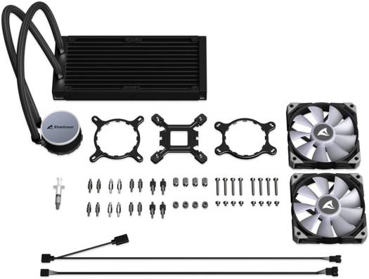 Sharkoon S70 RGB 240mm AIO Liquid CPU Cooler, 120mm Addressable RGB PWM Fans, 600 ~ 2,000 rpm Fan Speed, 77.7 CFM Airflow, 12x Addressable RGB LED, LGA 1700 / AM5, Black | 4044951037995 - Image 9