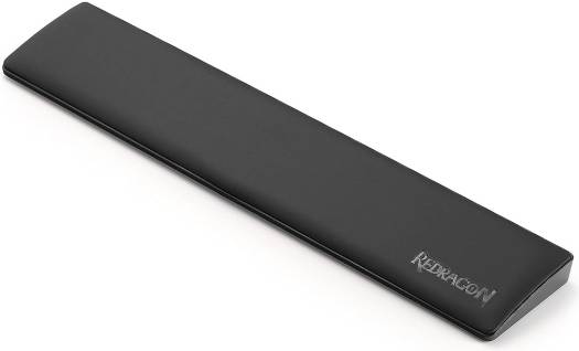 Redragon P037 Meteor L Computer Keyboard Wrist Rest Pad, Fatigue Killer, Soft Faux Leather Surface, Memory Foam, 20mm Pad Height, 8° Tilt Angle, 6 Anti-Slip Rubbers, Large, Black | P037