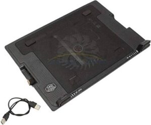 Silent 2 USB Cooling Pad Stand Fan, Adjustable Height from 9in to 17in, Efficient Cooling Solution for Laptops, Whisper-Quiet Operation, Portable and Stylish Design, BLACK