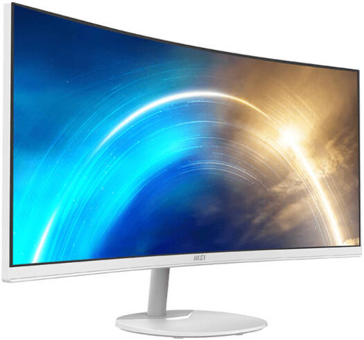 MSI PRO MP341CQW Business & Productivity Curved Monitor, 34" UWQHD VA Display, 100Hz Refresh Rate, 1ms (MPRT) Response Time, 1500R Curvature, 1.07b Color Support, White | MP341CQW - Image 2