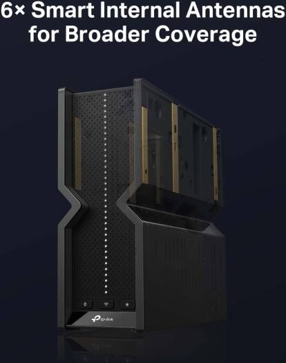 TP-Link BE9300 Tri-Band Wi-Fi 7 Router, Wi-Fi 7 (802.11be), Up to 9214 Mb/s Throughput, 2.4 GHz / 5 GHz / 6 GHz (Tri-Band), 6 x Internal Antennas, 4 x 2.5G Ethernet LAN Ports, Black | Archer BE550 - Image 7