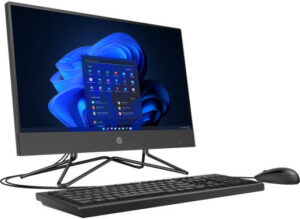 HP 200 G4 All-in-One Desktop PC, 21.5" FHD IPS Display, Intel Core i5-1235U, 8GB RAM, 1TB HDD, Intel UHD Graphics, Keyboard And Mouse Combo, Free DOS, Black | 5W800ES#BH5