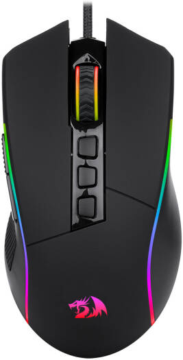 Redragon Plank M812-RGB Wired Gaming Mouse, 16000 DPI Optical Resolution, Switchable DPI, 5 On-Board Memory Profiles, 9 Dynamic Backlit Modes, Black | M812-RGB