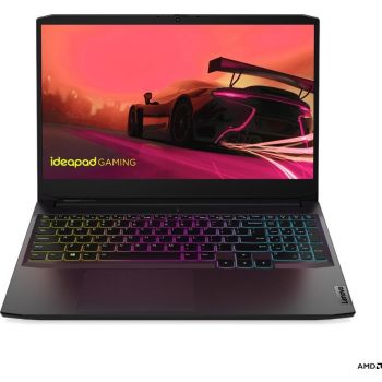 Lenovo IdeaPad Gaming 3 15ACH6 15.6" FHD IPS Laptop, AMD Ryzen 7 5800H, 16GB DDR4 Memory, 512GB SSD, NVIDIA GeForce GTX 1650 4GB, Windows 11, 4-Zone RGB Backlit - Arabic KB, Black | 82K20159AX