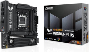 ASUS TUF Gaming B850M-Plus AM5 Micro-ATX Motherboard, AMD B850 Chipset, 4x DIMM DDR5 Slots, Up to 192GB Max Memory, 1 x PCIe 5.0 x16 SafeSlot, 3 x M.2 Slots | 90MB1IX0-M0EAY0