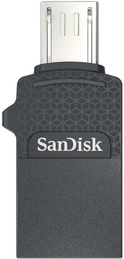SanDisk Ultra 16GB Dual Drive M2.0 Flash Drive, 150MB/s Speed, With micro-USB & M2.0 Connectors, Sleek & Retractable Design, For Android Smartphones & Tablet, Black | SDDD1-016G-G46