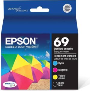 EPSON 69 DURABrite Ultra Ink Black & Color Combo Pack For CX-6000, CX-7000F, CX-7400, CX-8400, CX-9400, CX-9475, NX-400, NX-415, NX-510, NX-515, WF-1100, WF-600, WF-610 | T069120-BCS