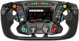 MOZA Automobili Lamborghini Squadra Corse Essenza SCV12 Sim-Racing Steering Wheel, 4.3" LCD Touch Display, Suede leather Grip, 72 Programmable Inputs, Wired Connectivity, Black | Essenza-SCV12