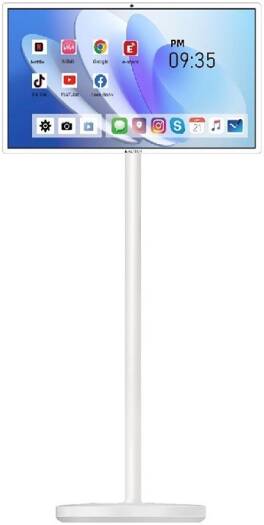 AZTECH 4K 32 inch Smart Movable Screen, Floor Standing, Octa-core, 8GB RAM + 128GB ROM, 350nits Brightness, PCAP 10 Touch Points, Android 13, Built-In Wi-Fi, 8MP Camera, White | AZT-PTD324K