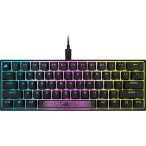 Corsair K65 RGB MINI 60% Mechanical Gaming Keyboard, Cherry MX Red Swtiches, 61 Keys, Full Key (NKRO) Keys, , Wired Connectivity, AXON Hyper-Processing Technology, Black | CH-9194010-NA