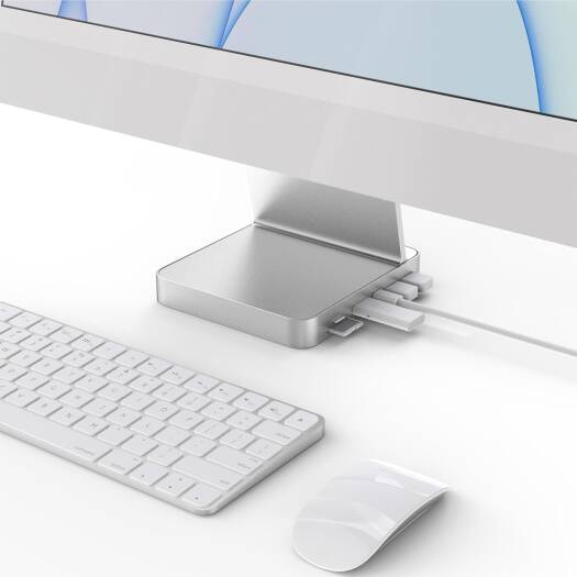 Powerology iMac 24 Inch USB-C Dock with SSD Enclosure 10GBPS 24 iMac Compatible USB-C Hub Stand with SSD Enclosure Non-slip Base Supports NVMe/SATA Aluminum Micro SD Slot SD Slot - Image 4