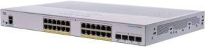 Cisco Business CBS350-24P Managed Switch, 24 Port GE, PoE Support Upto 195W, 4x1G SFP Uplinks, IPv4 & IPv6 Routing, 256 MB Flash Memory, Enhanced Security, Innovative, Grey/Silver | CBS350-24P-4G
