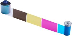 Entrust Datacard CMYKP Color Pigment Ribbon, 1000 Prints Single Side, Compatible With CR805 Printer, Full Color Ribbon With Black Panel | 513382-201