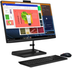 Lenovo IdeaCentre AIO 3 24ALC6, 24" FHD Display, AMD Ryzen 5-7530U, 8GB RAM, 256GB SSD, Integrated AMD Radeon Graphics, ENG-ARB Wirless K/B & Mouse, Win 11, Black | F0G100WDAX