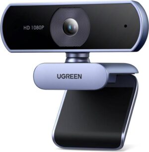 UGREEN 1080P Webcam with Microphone USB HD Camera, 1080P/30fps 720P/60fps Stream Camera, with Auto Light Correction, Dual Noise Reduction Mics, Plug&Play | 15728