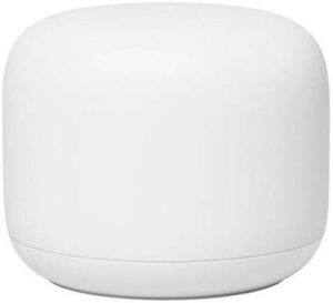 Google Nest WiFi Router, Dual-Band Mesh Network Up to 2200 Sq ft, 5 GHz Frequency, 1200Mbps Transfer Speed,  Cat6 Port, Single Pack, Snow | GA00595