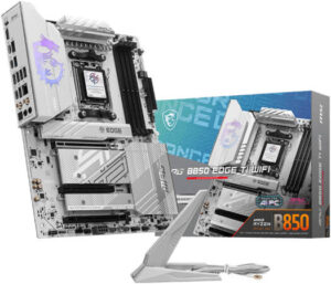 MSI MPG B850 EDGE TI WIFI AM5 ATX Motherboard, AMD B850 Chipset, 4x DDR5 UDIMM Slots, Up to 256GB Max Memory, 3x PCIe x16 Slots, 4x M.2 Slots, Wi-Fi 7 & Bluetooth 5.4 | 911-7E62-001