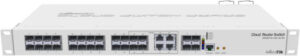 Mikrotik Cloud Router Switch, IEEE 802.1Q VLAN, 128 Gbps Switching Capacity, 95.2 Mpps Forwarding Rate, 20 SFP Ports, 4 SFP+ Ports, 1U Rackmount, RouterOS L5 or SwitchOS, White | CRS328-4C-20S-4S+RM