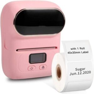 Label Printer- Portable Bluetooth Thermal Label Maker Apply To Labeling, Shipping, Office, Cable, Barcode Label Printer