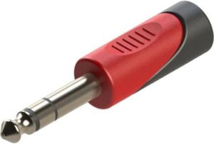 RoxTone 3.5mm Female to 6.3mm JK Stereo Adapter, Nickel Plated 3.5mm Splitter Adapter, Wide Compatibility, Red | RPAN240