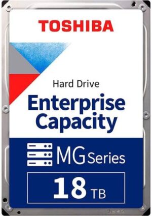 Toshiba MG9SCA Series 18TB SAS 3.5" Enterprise HDD, 7200 RPM Speed, 512 MB Buffer Size, SAS 12Gbit/s Interface, 4.49 W (Idle) Power Consumption, 268 MiB/s Data Transfer Speed | MG09SCA18TE