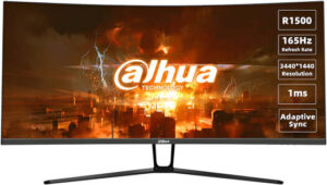 Dahua LM34-E330C Gaming Curved Monitor, 34" WQHD VA Display, 165Hz Refresh Rate, 1ms (MPRT) Response Time, 1500R Curvature, Adaptive-Sync Technology, 21 9 Aspect Ratio, Black | DHI-LM34-E330C