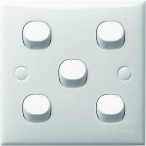 Schneider Electric S-Classic 1-Way Switch 5 Gangs, White | E35_1_2AR_WE_G3