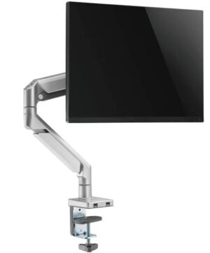 Navodesk Control Monitor Arms, Premium Quality, With Gas Spring Tech & USB Hub Single Monitor Desk Mount - Aluminum White
