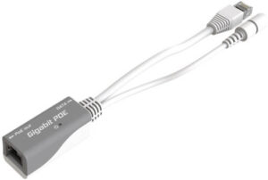 MikroTek PoE Injector, for Gigabit LAN Products, 2A Current, 18-57 V Input & Output Voltage, White/Grey | RBGPOE