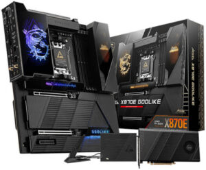 MSI MEG X870E Godlike E-ATX AMD Motherboard, AMD X870E Chipset, 4x DDR5 UDIMM Slot, Up to 256GB Max Memory, 2x PCI-E x16 Slot, 7x M.2 Storage Slot | 911-7E48-003
