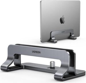 UGREEN Vertical Laptop Stand/Holder, Compatible With MacBook, Adjustable Up To 17.3 Inch Gaming Laptop, Anti-Slip, Anti-Scratch Design, Gray | 20471