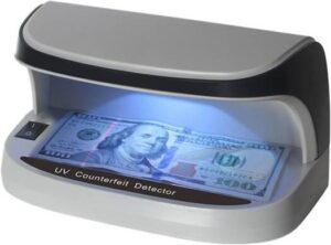 Money Counter Machine Desktop Counterfeit Bill Money Detector Portable Cash Currency Banknotes Notes Checker Support Ultraviolet UV And Magnifier
