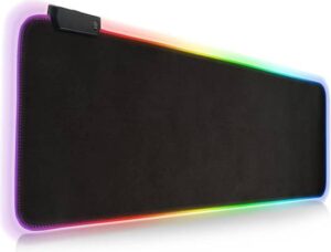 Sky Touch Gaming Mouse Pad, Extra Large Soft Extended Mouse Pad, 10 Chroma RGB Lighting Modes, Anti-slip Rubber Base Computer Keyboard Mat, Black | ‎GRB-mouse