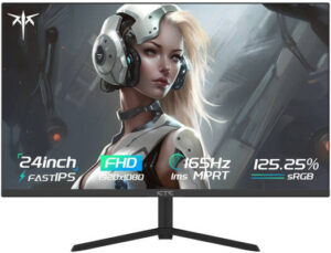 KTC H24T09P Gaming Monitor, 24" FHD Fast IPS Display, 165Hz Refresh Rate, 1ms (MPRT) Response Time, AMD FreeSync Premium & G-Sync Compatible, 16.7m Color Support, Black | H24T09P